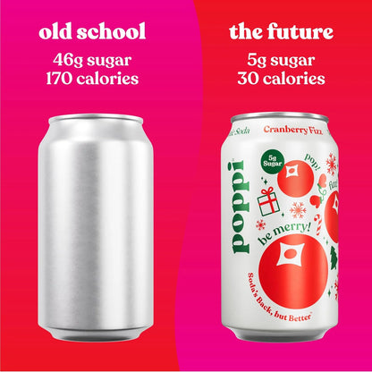 Poppi Prebiotic Soda, Cranberry Fizz, 12 Oz, 12 Pack