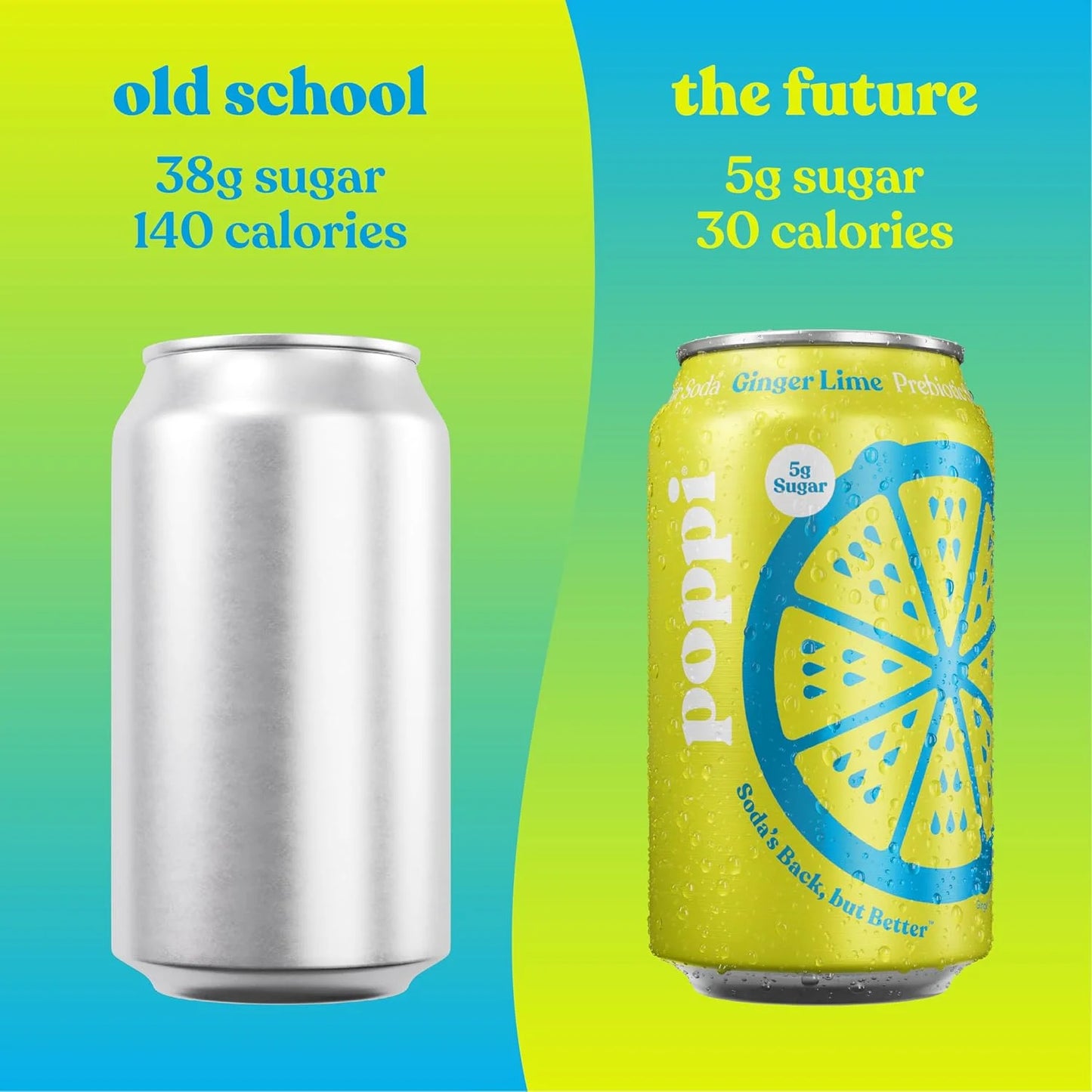 Poppi Prebiotic Soda, Ginger Lime, 12 Oz, 12 Pack