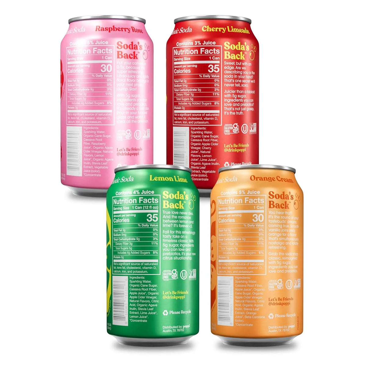 Poppi Prebiotic Soda, Trend Setters, 12 Oz, 12 Pack